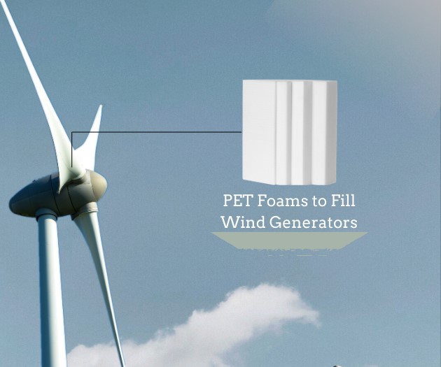 PET foams to fill wind generators