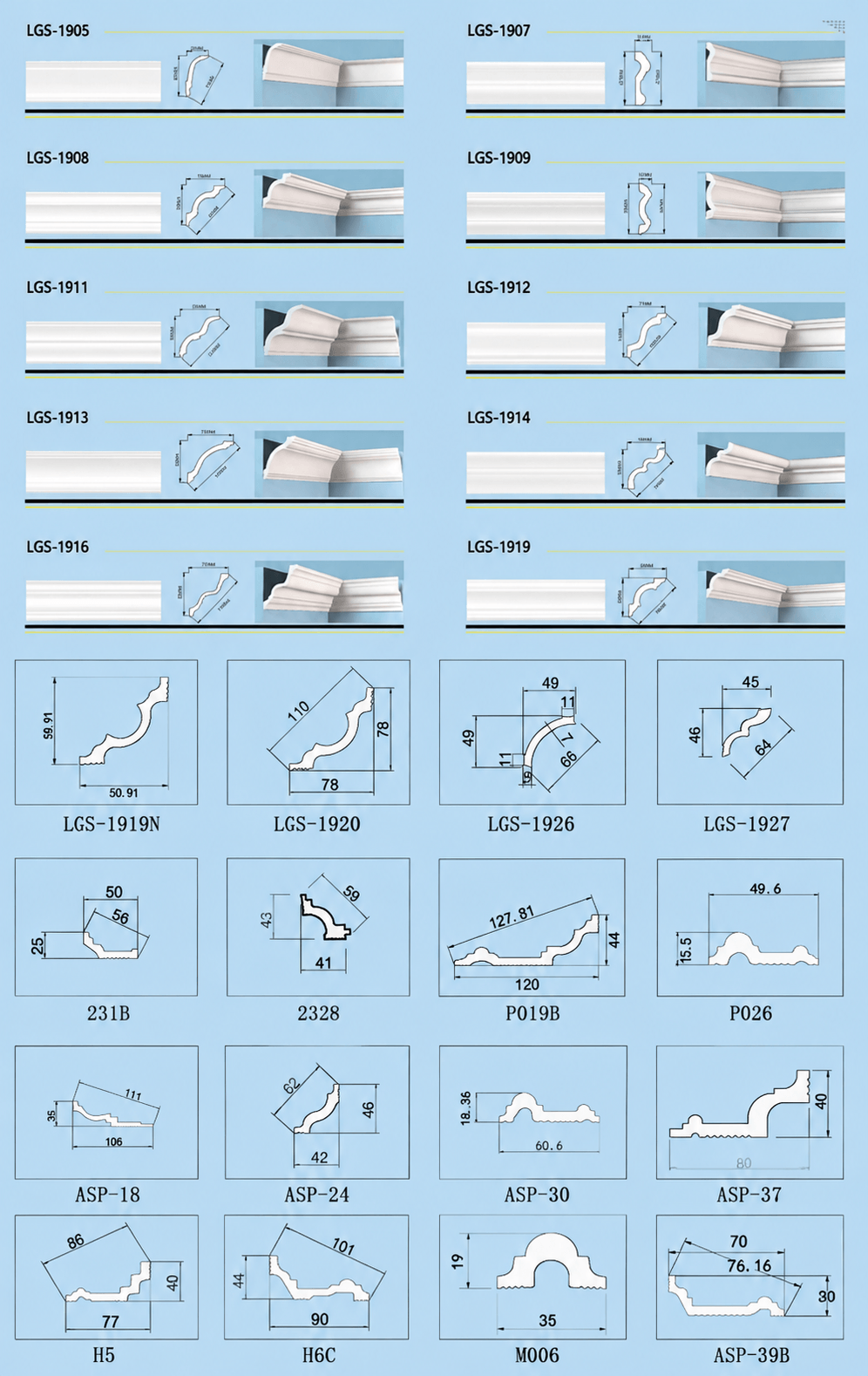 Polystyrene Crown Molding